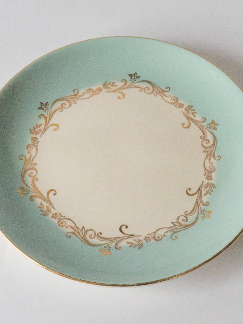 Vintage Lifetime China Gold Crown Salad Plate Blue Gold Trim  1950s/1960s